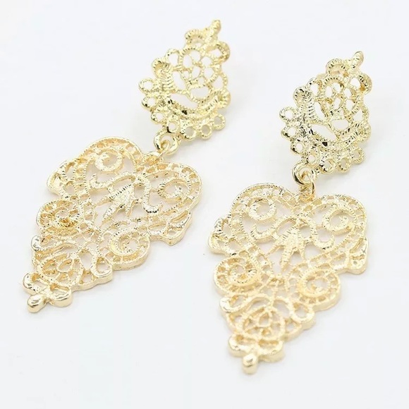 🌟Boho Style Retro Style Gold Dangle Earrings🌟 - Picture 3 of 3